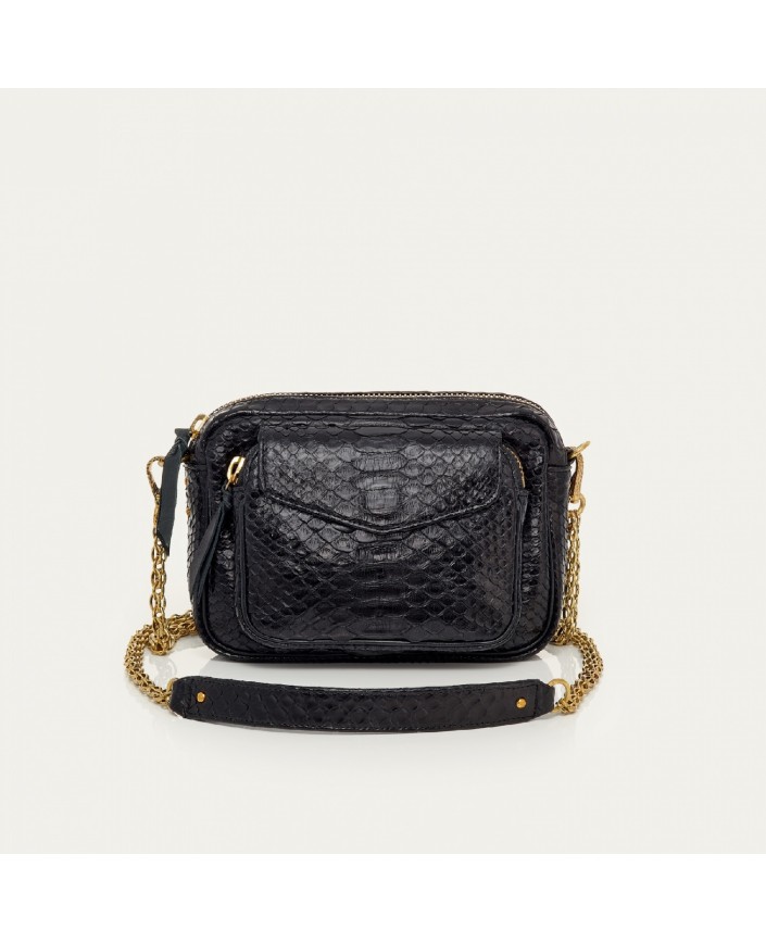 Sac python charly noir chaine - Claris virot