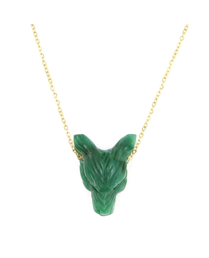 Collier loup jade - Mon precieux