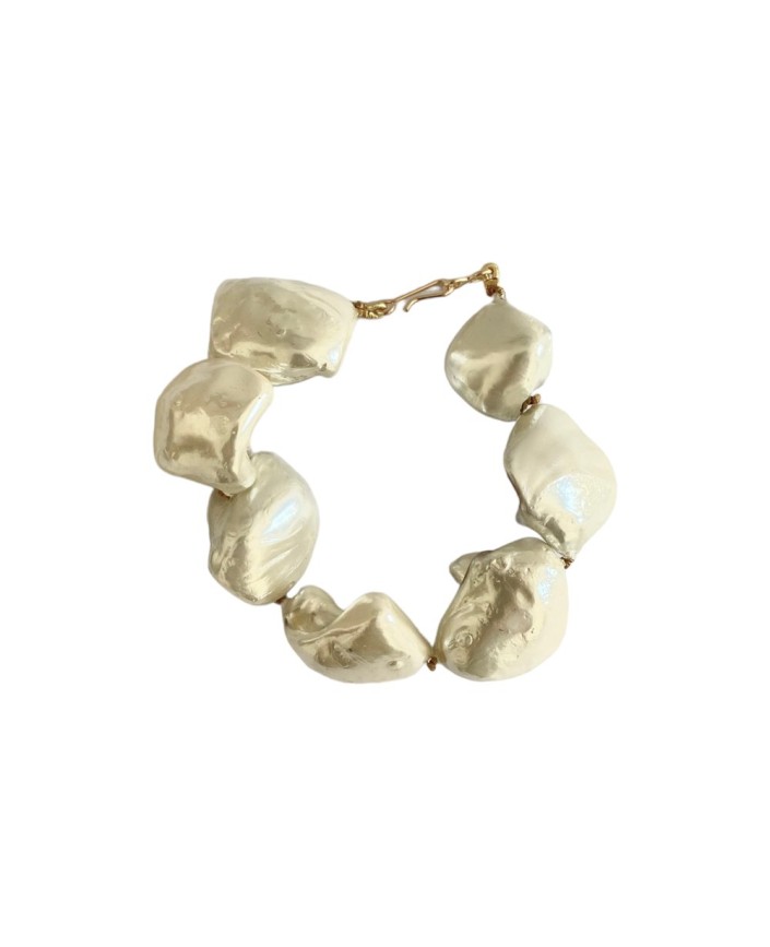 Bracelet pepite blanc - 4 crosses