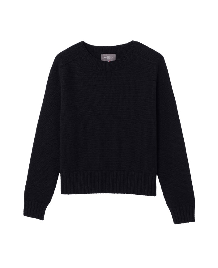 Pull col rond noir - Bompard