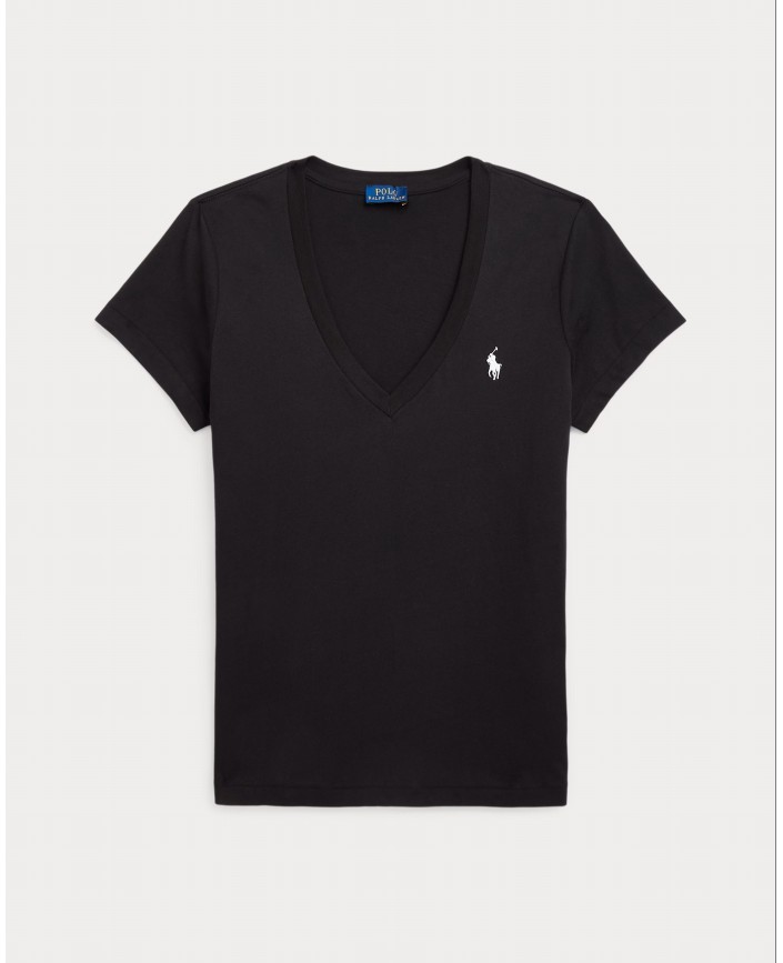 Tee-shirt sleeve col v black - Ralph lauren